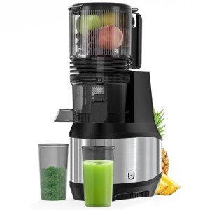 Cold Press Juicer, 6.2" Extra-Large Feeding Chute Juicer, 350W Slow Masticating Juicer Machines for Whole Fruits and Vegetables, Easy to Clean