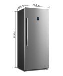 Techomey 21 Cu.Ft Upright Freezer, Stainless Steel, Stand Up Convertible Freezer/Refrigerator 115v, Garage Vertical Freezer with Single Door, Quick Freeze, Lock