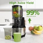 Cold Press Juicer, 6.2" Extra-Large Feeding Chute Juicer, 350W Slow Masticating Juicer Machines for Whole Fruits and Vegetables, Easy to Clean