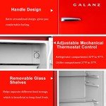 Galanz GLR33MRDR10 Retro Compact Refrigerator, Single Door Fridge, Adjustable Mechanical Thermostat with Chiller, 3.3 Cu Ft, Red
