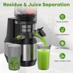 Cold Press Juicer, 6.2" Extra-Large Feeding Chute Juicer, 350W Slow Masticating Juicer Machines for Whole Fruits and Vegetables, Easy to Clean