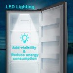 SMETA Upright Freezer Convertible Refrigerator|Freezers Garage Ready Standup Frost-Free Fridge Deep Freezer 18 Cuft Full Size with Tempered Glass Shelves SS