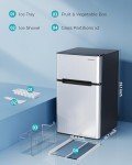 EUHOMY Mini Fridge with Freezer, 3.2 Cu.Ft Mini Refrigerator fridge, 2 door For Bedroom/Dorm/Office/Apartment - Food Storage or Cooling drinks, Silver