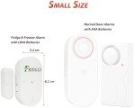FRIDGGI - Freezer Door Alarm with 60 Second Delay, 2, 3, and 4 Minute Reminders, Refrigerator and Fridge Door Alarm or Chime, Low/Loud 80 to 110 dB (White)