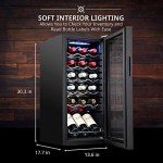 Ivation 18 Bottle Compressor Wine Cooler Refrigerator with Wi-Fi Smart App Control Cooling System | Large Freestanding Wine Cellar Fridge For Red White Champagne or Sparkling, Black Glass Door & Lock