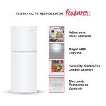 Frigidaire 10.1 Cu. Ft. Compact ADA Top Freezer Refrigerator in White with Electronic Control Panel, Reversible Door Swing, ENERGY STAR