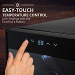 Ivation 18 Bottle Compressor Wine Cooler Refrigerator with Wi-Fi Smart App Control Cooling System | Large Freestanding Wine Cellar Fridge For Red White Champagne or Sparkling, Black Glass Door & Lock