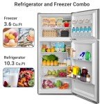 Techomey 13.9 Cu.Ft.Top Freezer Refrigerator, Frost Free Refrigerator with Freezer, 28" Compact Refrigerator, Garage Fridge, Standard Depth, Gallon Door Bins, LED Light, Stainless Steel