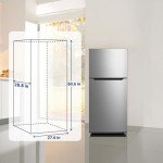 Techomey 13.9 Cu.Ft.Top Freezer Refrigerator, Frost Free Refrigerator with Freezer, 28" Compact Refrigerator, Garage Fridge, Standard Depth, Gallon Door Bins, LED Light, Stainless Steel