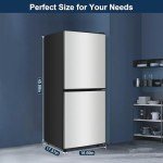 rosmena Small Refrigerator with Freezer, 4.1 Cu.Ft. Compact Mini Refrigerator with Freezer on bottom, large mini fridge for Apartment, Dorm, Office, Family, Basement, Garage