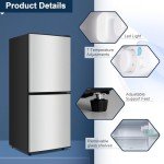 rosmena Small Refrigerator with Freezer, 4.1 Cu.Ft. Compact Mini Refrigerator with Freezer on bottom, large mini fridge for Apartment, Dorm, Office, Family, Basement, Garage