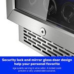 Sueno 15“ Built-In/Freestanding Wine Cooler Refrigerator 32 Bottles or 90 Cans Digital Touch Control Stainless Steel Mirror Glass Door W/Lock Temperature Memory Function Large Space Upright Storage