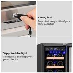 Velieta 12 Inch Wine Cooler Refrigerator,Mini Wine Fridge 18 Bottle Capacity,Built-in or Freestanding Professional Wine Chiller with Quiet and Stable Temperature Control Systems.