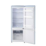 iio 7 Cu Ft Bottom Freezer Retro Refrigerator, Small, with Mini Fridge for Bedroom, 3 Glass replacement Shelves, LED Light,1 Crisper, 2 Drawers (Blue)