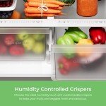 Kenmore 4661355 30" W Top Freezer Refrigerator with Adjustable Glass Shelving, Humidity Control Crispers, Quiet and Energy Efficient Inverter Compressor, Fingerprint Resistant Metallic Steel