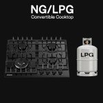 Empava 24 in. Gas Stove Cooktop with 4 Sealed Burners-Heavy Duty Continuous Grates-NG/LPG Convertible-Black Tempered Glass Surface, 24 Inch