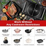 Hot Plate, Techwood Electric Stove for Cooking, 1500W Countertop Single Burner with Adjustable Temperature & Dual Handles, 7.5” Cooktop for RV/Home/Camp, Compatible for All Cookwares Upgraded Version