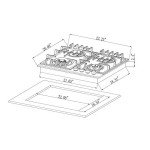 Empava 24 in. Gas Stove Cooktop with 4 Sealed Burners-Heavy Duty Continuous Grates-NG/LPG Convertible-Black Tempered Glass Surface, 24 Inch