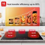 AMZCHEF 30 Inch Built-in Electric Cooktop,8400W and 5 Boost Burners Stove Cooktops with 2 High-Efficiency Burners,16 Heating Level, 1-99Min Timer & Safety Lock