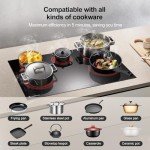 AMZCHEF 30 Inch Built-in Electric Cooktop,8400W and 5 Boost Burners Stove Cooktops with 2 High-Efficiency Burners,16 Heating Level, 1-99Min Timer & Safety Lock