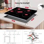 GASLAND 30 Inch Electric Cooktop 5 Burners, 8200W Built-in Radiant Electric Stove Top, 220-240V Electric Ceramic Cooktop with 9 Power Levels, Slide Touch Control, Child Safety Lock &Timer, Hard Wire