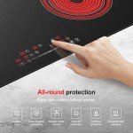 AMZCHEF 30 Inch Built-in Electric Cooktop,8400W and 5 Boost Burners Stove Cooktops with 2 High-Efficiency Burners,16 Heating Level, 1-99Min Timer & Safety Lock