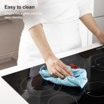 AMZCHEF 30 Inch Built-in Electric Cooktop,8400W and 5 Boost Burners Stove Cooktops with 2 High-Efficiency Burners,16 Heating Level, 1-99Min Timer & Safety Lock