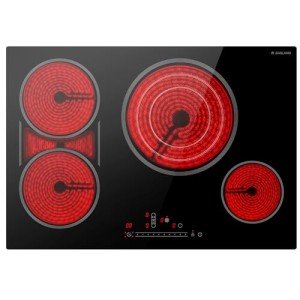 GASLAND 30 Inch Electric Cooktop 4 Burners, ETL & FCC Certificated, Built-in Radiant Ceramic Cooktop, Sync & Triple Burners, Slide Touch Control, Child Safety Lock, Hot Surface Indicator, 240V