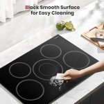GASLAND 30 Inch Electric Cooktop 5 Burners, 8200W Built-in Radiant Electric Stove Top, 220-240V Electric Ceramic Cooktop with 9 Power Levels, Slide Touch Control, Child Safety Lock &Timer, Hard Wire