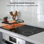 GASLAND 30 Inch Electric Cooktop 4 Burners, ETL & FCC Certificated, Built-in Radiant Ceramic Cooktop, Sync & Triple Burners, Slide Touch Control, Child Safety Lock, Hot Surface Indicator, 240V