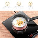 Portable Induction Cooktop, iSiLER 1800W Sensor Touch Electric Induction Cooker Hot Plate with Kids Safety Lock, 6.7" Heating Coil, 18 Power 17 Temperature Setting Countertop Burner with Timer