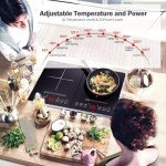 Double Induction Cooktop AMZCHEF Induction Cooker 2 Burners, Low Noise Electric Cooktops With 1800W Sensor Touch, 20 Temperature & Power Levels,Independent Control,3-hour Timer, Safety Lock
