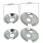 KITCHEN BASICS 101 Made in the USA 715877 and 715878 Replacement Range Cooktop Drip Pans for Jenn Air - Includes 2 6-Inch and 2 8-Inch Pans, 4 Pack
