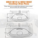 WB31M20 WB31M19 Porcelain Drip Pans by Blutoget - Compatible for GE Hotpoint Range Cooktop - Includes 2 6-Inch and 2 8-Inch black Drip Pans - 4 Pack (Black Porcelain)