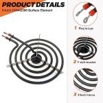 Beaquicy 316442300 8" Surface Element - Replacement for Ken-more Cro-sley Frigi-daire Kelvi-nator Range Stove Cooktop Oven Coil Surface Element - 8 inch Burner on the Range