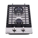 Anlyter 12 Inch Gas Cooktop, 2 Burners Built-in Gas Stovetop Stainless Steel Gas Stove Top LPG/NG Convertible Dual Fuel Sealed Gas Hob