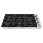 ZLINE 36" Gas Cooktop with 6 Gas Burners and Black Porcelain Top (RC36-PBT)