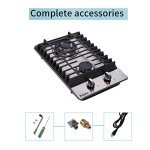 Anlyter 12 Inch Gas Cooktop, 2 Burners Built-in Gas Stovetop Stainless Steel Gas Stove Top LPG/NG Convertible Dual Fuel Sealed Gas Hob