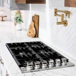 ZLINE 36" Gas Cooktop with 6 Gas Burners and Black Porcelain Top (RC36-PBT)