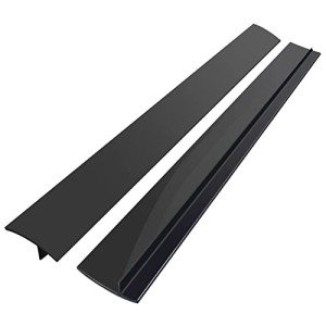 Silicone Stove Counter Gap Cover (2 Pack),Easy Clean Heat Resistant Wide & Long Kitchen Stove Gap Filler,Seals Spills Between Counters, Oven, Stovetops, Washing Machines, Washer, Dryer(30 in, Black)