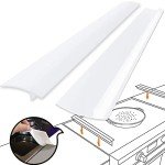Silicone Kitchen Stove Counter Gap Cover Long & Wide Gap Filler (2 Pack) Seals Spills Between Counters, Stovetops, Washing Machines, Oven, Washer, | Heat-Resistant and Easy Clean (White),25 inches