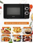 COMMERCIAL CHEF Black Microwave 0.7 Cu. Ft. with Rotary Switch Knob, 700W Countertop Small Microwave with Microwave Turntable Plate, 6 Level Power Tabletop Microwave with Microwave Handle
