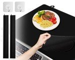 NEWCOMDIGI, Heat Resistant 2Pcs Gap, Large Cooktop Cover 28.5×20.5in [Anti-Slip Coating] Protector Glass Stove Washer Dryer Top, 28.520.5 in, Black-For Electric 02