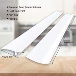 Silicone Kitchen Stove Counter Gap Cover Long & Wide Gap Filler (2 Pack) Seals Spills Between Counters, Stovetops, Washing Machines, Oven, Washer, | Heat-Resistant and Easy Clean (White),25 inches