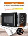 COMMERCIAL CHEF Black Microwave 0.7 Cu. Ft. with Rotary Switch Knob, 700W Countertop Small Microwave with Microwave Turntable Plate, 6 Level Power Tabletop Microwave with Microwave Handle