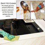 Silicone Kitchen Stove Counter Gap Cover Long & Wide Gap Filler (2 Pack) Seals Spills Between Counters, Stovetops, Washing Machines, Oven, Washer, | Heat-Resistant and Easy Clean (White),25 inches