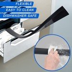 Silicone Stove Counter Gap Cover (2 Pack),Easy Clean Heat Resistant Wide & Long Kitchen Stove Gap Filler,Seals Spills Between Counters, Oven, Stovetops, Washing Machines, Washer, Dryer(30 in, Black)