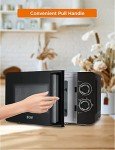 COMMERCIAL CHEF Black Microwave 0.7 Cu. Ft. with Rotary Switch Knob, 700W Countertop Small Microwave with Microwave Turntable Plate, 6 Level Power Tabletop Microwave with Microwave Handle