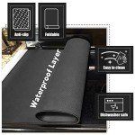 NEWCOMDIGI, Heat Resistant 2Pcs Gap, Large Cooktop Cover 28.5×20.5in [Anti-Slip Coating] Protector Glass Stove Washer Dryer Top, 28.520.5 in, Black-For Electric 02