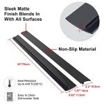 Silicone Stove Counter Gap Cover (2 Pack),Easy Clean Heat Resistant Wide & Long Kitchen Stove Gap Filler,Seals Spills Between Counters, Oven, Stovetops, Washing Machines, Washer, Dryer(30 in, Black)